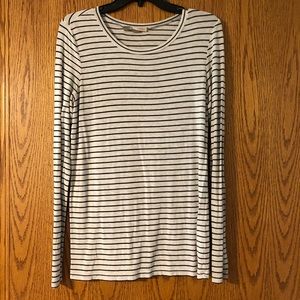 Black and White Long Sleeve Striped Shirt